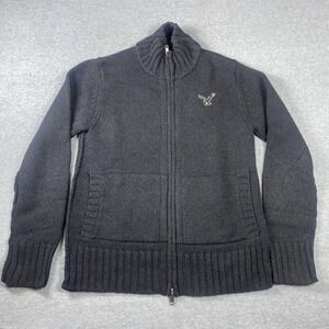 Men's Charcoal Full-Zip Knit Sweater